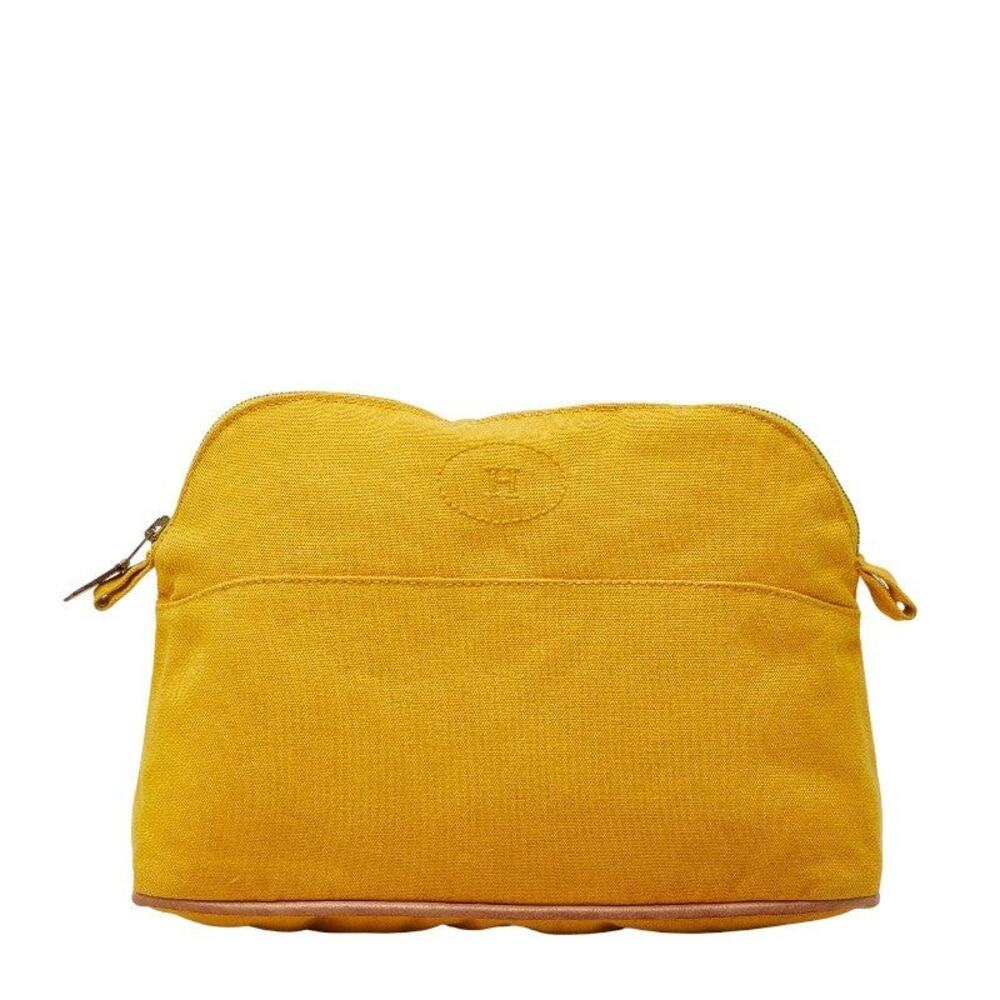 Hermes Canvas Bolide Pouch 25 Yellow